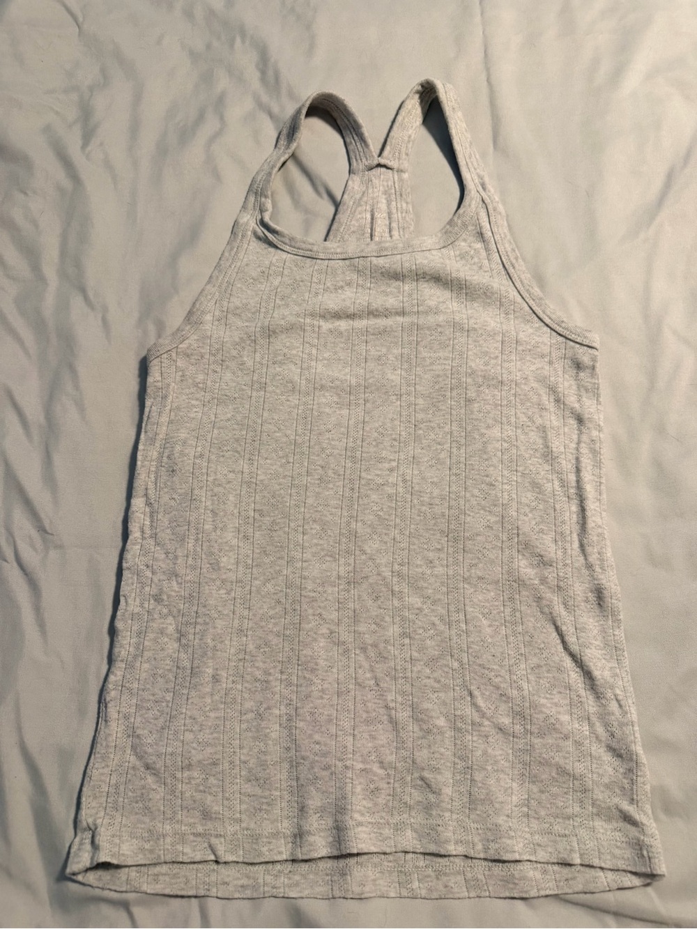 aerie Light Gray Ribbed Racerback Tank